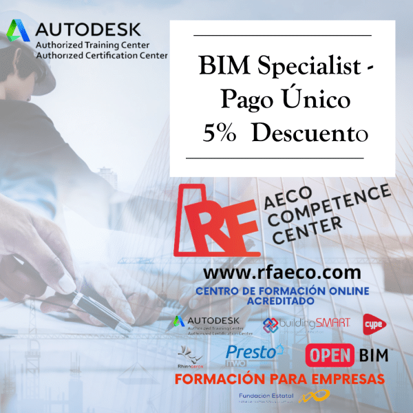 pago único del BIM Specialist con un 5% de dto