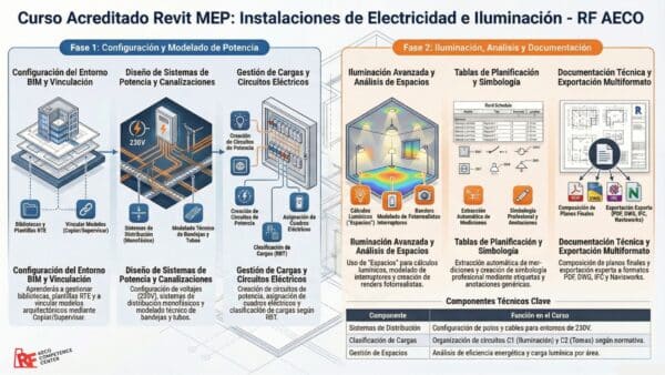 Contenido Curso Acreditado Revit MEP Instalaciones de Electricidad e Iluminación