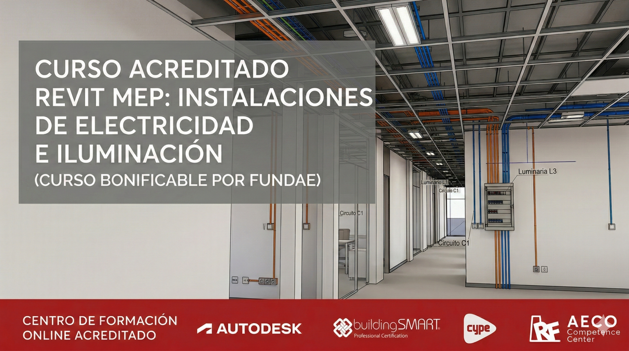 Curso Acreditado Revit MEP Instalaciones de Electricidad e Iluminación - RF AECO