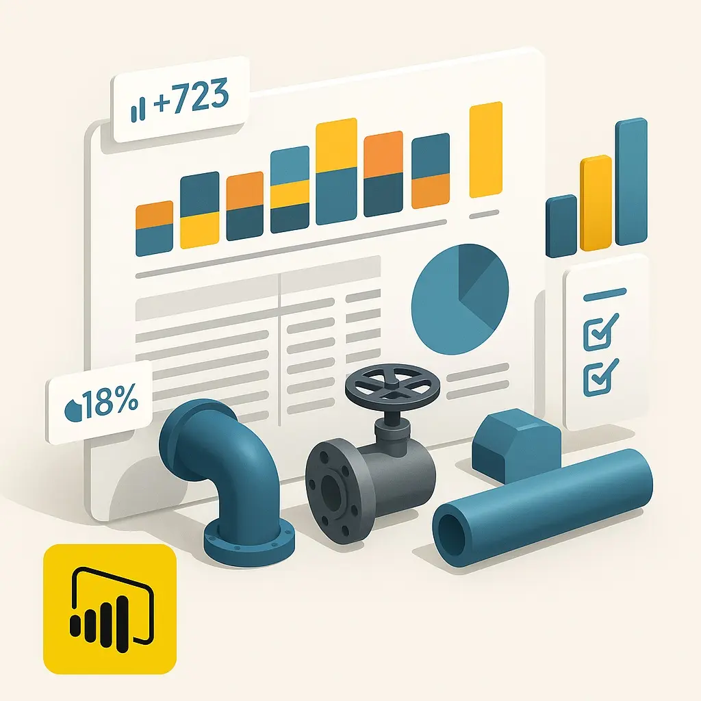 Power BI informe de MATERIALES por Tipo desde Plant 3D