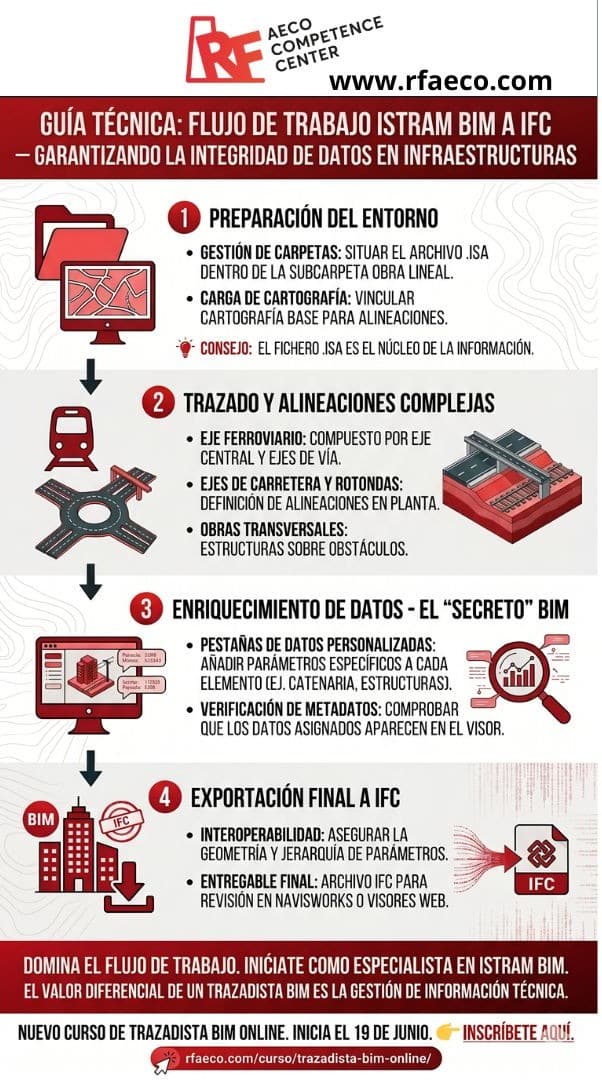 Infografía sobre cómo exportar ISTRAM a IFC - RF AECO Competence Center